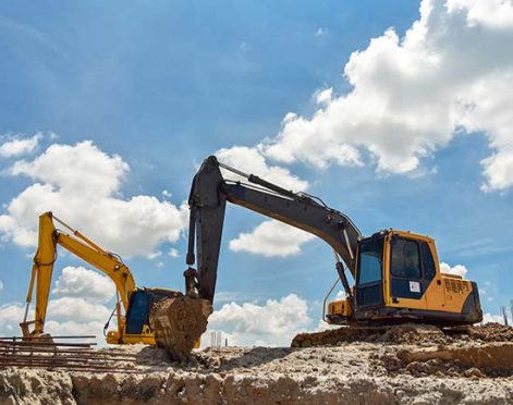 Travaux de terrassement pour construction